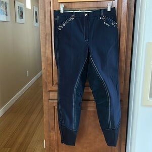 USG full seat navy  breeches with bling! Dressage Equestrian